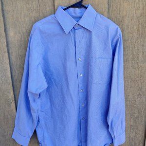 CALVIN KLEIN cK Men’s Large Regular Fit Long-Sleeve 100% Cotton Dress Shirt